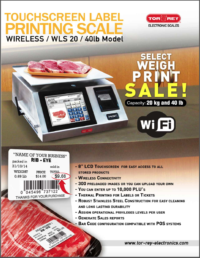 Buy Tor Rey WLS-40L - Touch Screen Wifi Label Printing Scale